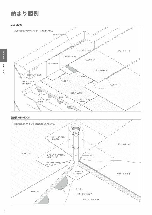 ガムクール防水環境対応型改質アスファルトシート防水 常温粘着工法｜田島ルーフィング