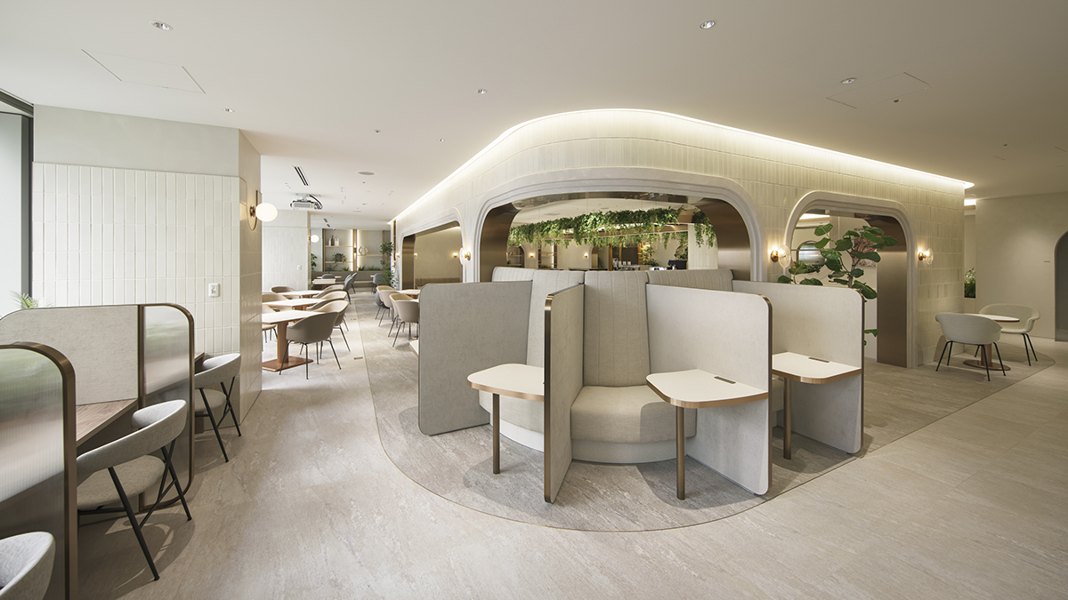 タイル│フレキシブルオフィス 共有ラウンジ