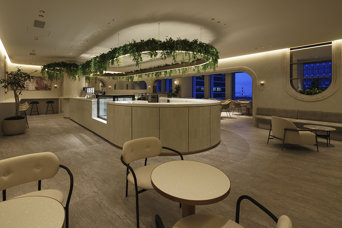 タイル│フレキシブルオフィス 共有ラウンジ