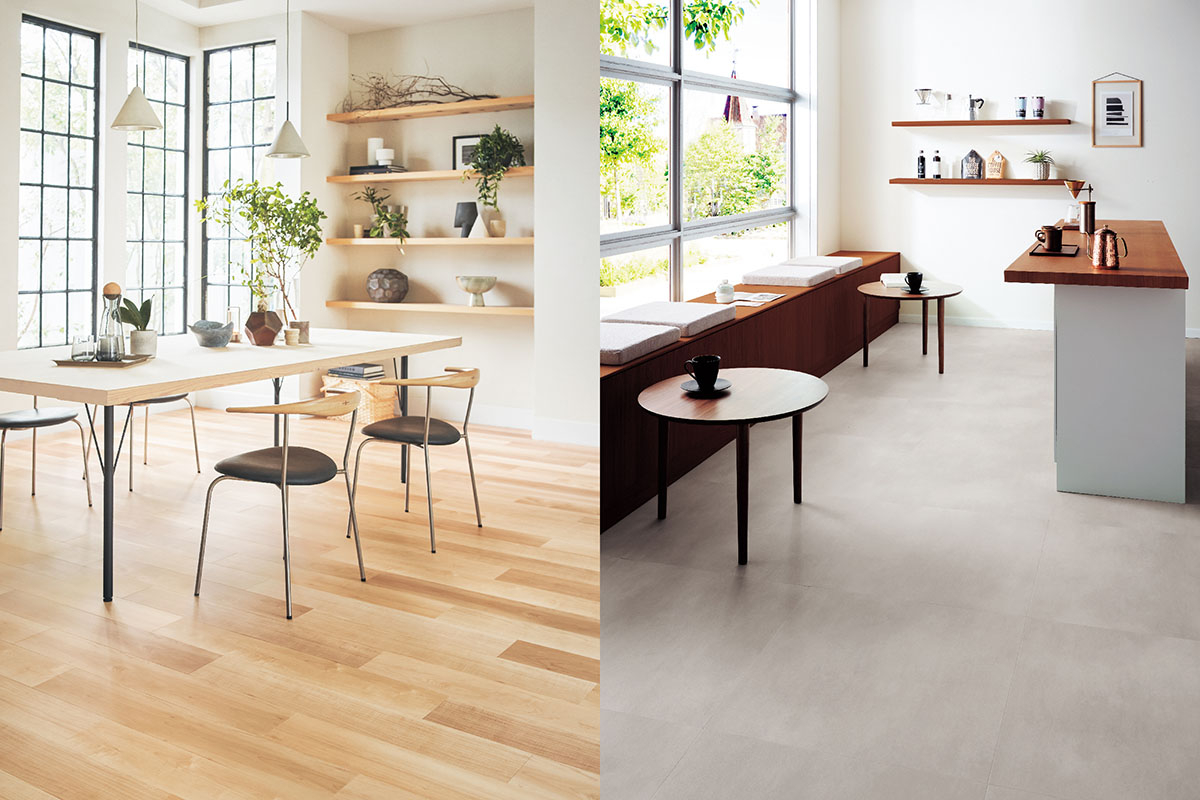 床材タイルの木目柄と石目柄、それぞれの人気柄TOP10を紹介